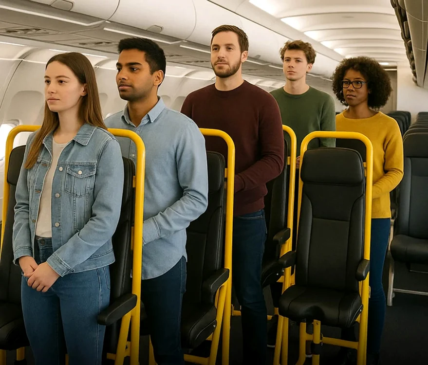 locuri în picioare în avioane Ryanair